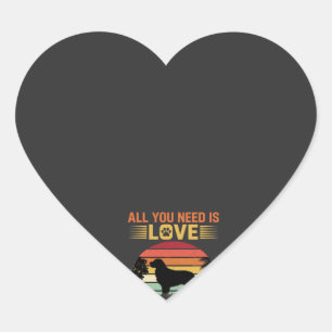 All You Need Is Love Golden Retriever Heart Sticker