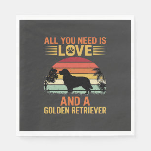 All You Need Is Love Golden Retriever Napkin