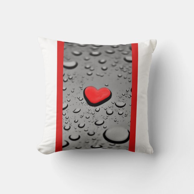 All you need is love - Heart Raindrop Throw Pillow (Front)