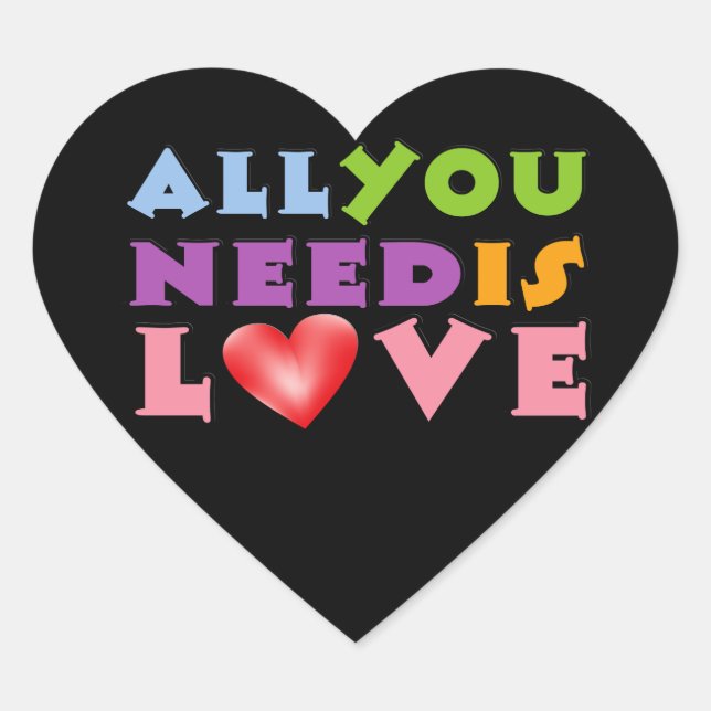 All You Need Is Love Heart Sticker (Front)