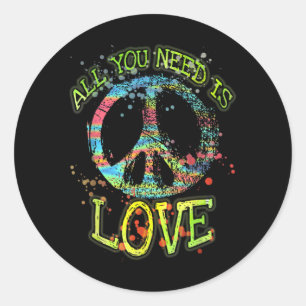 All You Need Is Love Hippie Classic Round Sticker