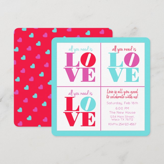 All you need is LOVE Invitation (Front/Back)