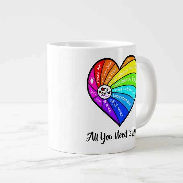 All You Need is Love Large Coffee Mug (Front Right)