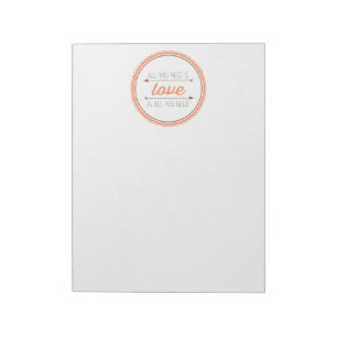 All you need is love   mango and copper notepad