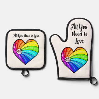 All You Need is Love Oven Mitt & Pot Holder Set