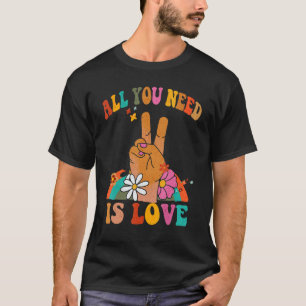 All You Need Is Love Peace Sign Tie Dye Hippy Retr T-Shirt