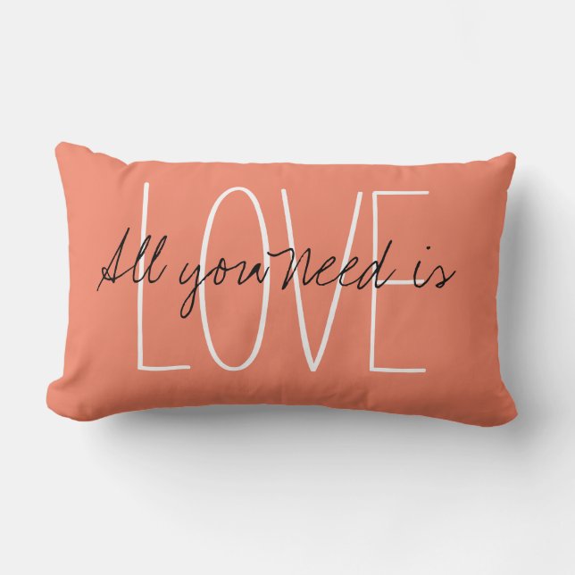 All you Need is | Love Pink Lumbar Cushion (Front)