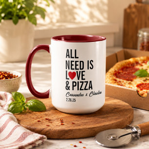 All You Need Is Love & Pizza Napkins   Fun Pizza  Mug