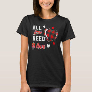 All You Need is Love Plaid Heart Valentine Day Boy T-Shirt