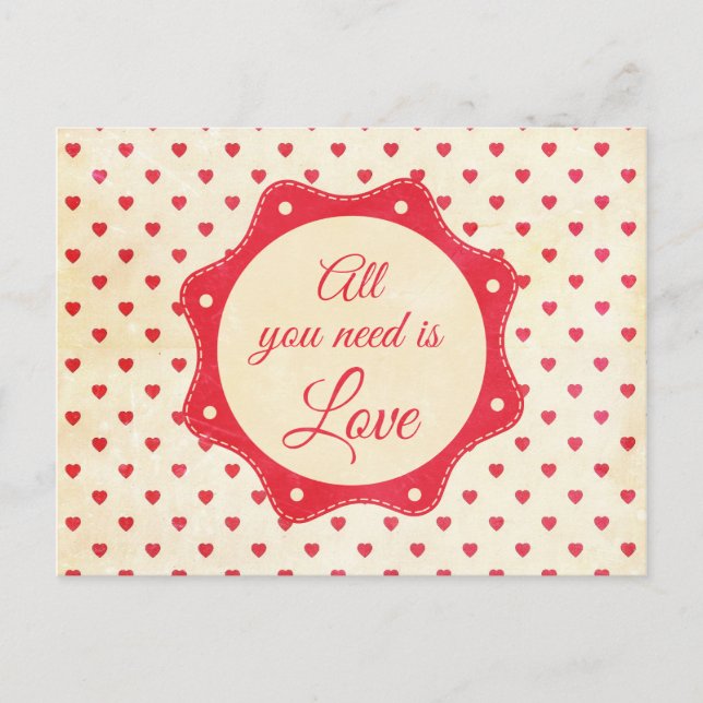 All you need is love postcard (Front)