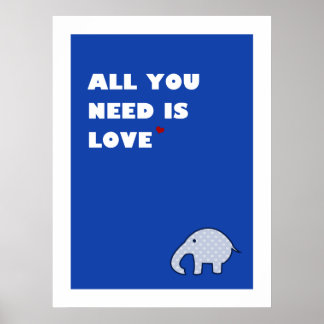 all you need is love - poster (blue)