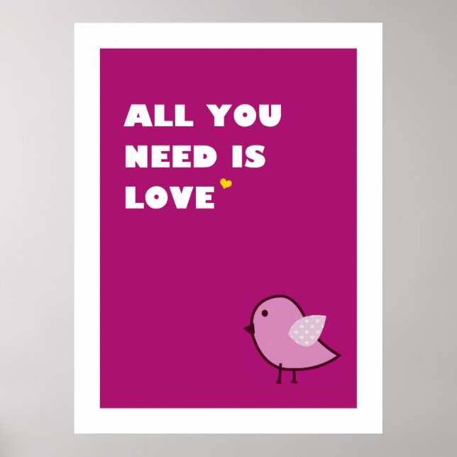 all you need is love - poster (pink) (Front)