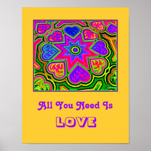 'All You Need Is Love'  Poster (Yellow)