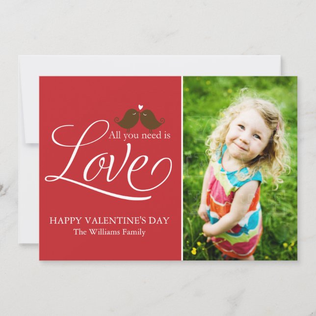 All You Need Is Love {red} Holiday Card (Front)