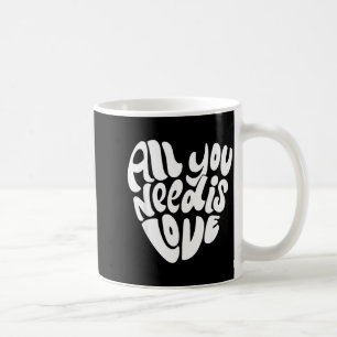 All You Need Is Love Retro Groovy Valentine Heart Coffee Mug