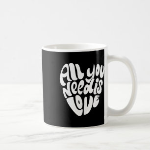 All You Need Is Love Retro Groovy Valentine Heart  Coffee Mug
