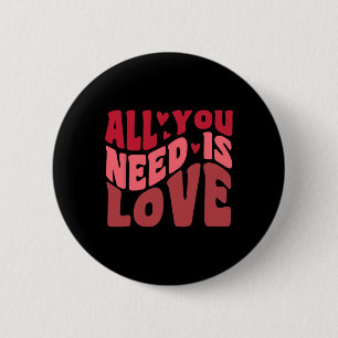 All You Need Is Love Retro Style Valentine's Day  6 Cm Round Badge