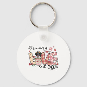 All You Need Is Love Saint Bernard And Coffee Vale Key Ring