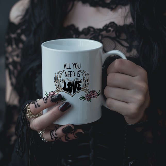 All You Need is Love Skeleton Hands Large Coffee Mug (Creator Uploaded)