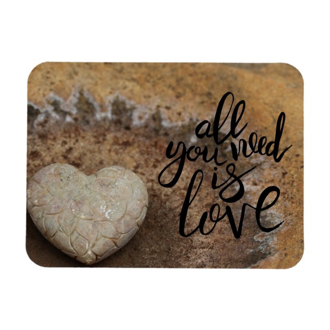 All You Need is Love Stone Heart Magnet (Horizontal)