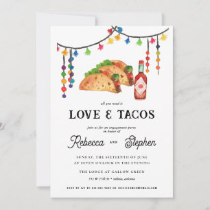 All You Need Is Love & Tacos   Engagement Party Invitation