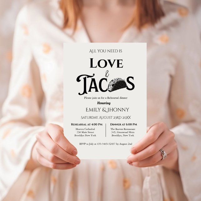 All you need is love & Tacos Rehearsal dinner Announcement (Creator Uploaded)