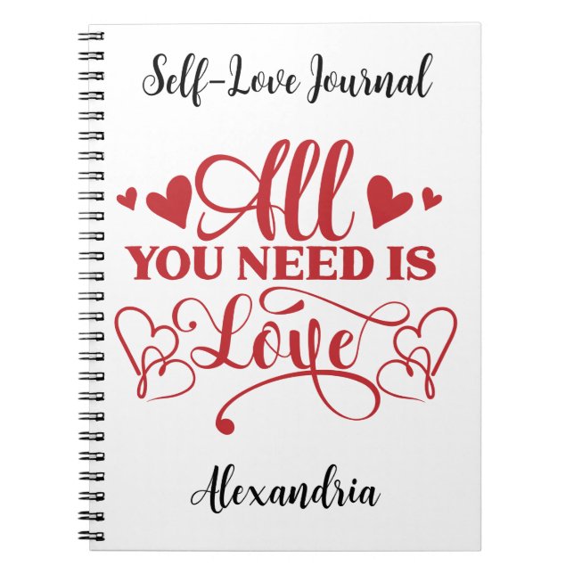 All You Need Is Love Typography Notebook (Front)
