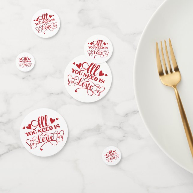All You Need Is Love Typography Table Confetti (Group)