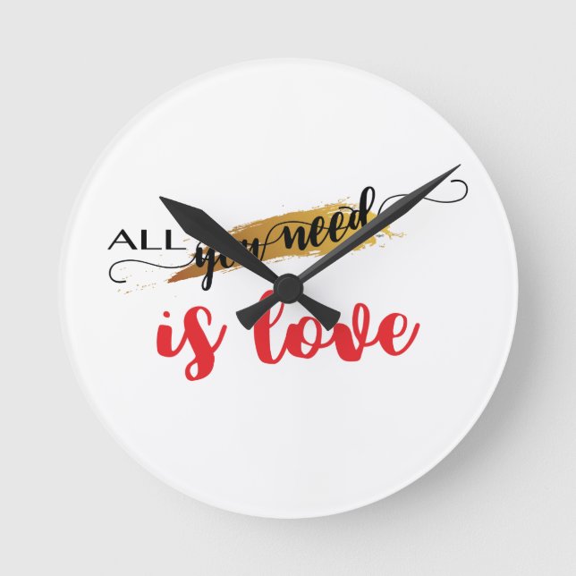All-you-need-is-Love Valentine Round Clock (Front)