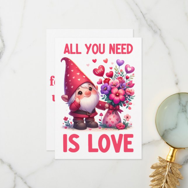 All You Need Is Love - Valentine's Day Card (Front/Back In Situ)