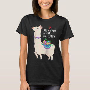 All You Need Is Love Valentine's Day Llama Raglan T-Shirt