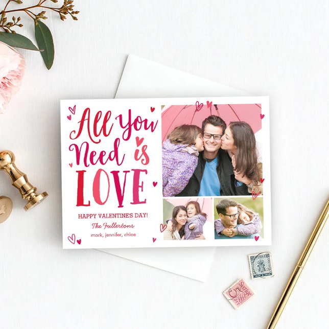 All You Need Is Love Valentine's Day Photo Cards (Creator Uploaded)