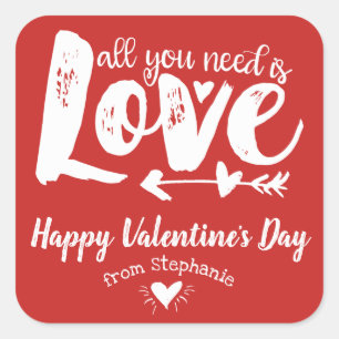 All You Need Is Love Valentine's Day Stickers