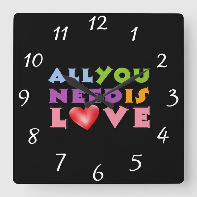 All You Need Is Love Wall Clock (Front)