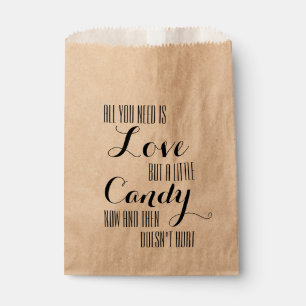 All you need is love wedding candy buffet favour favour bag