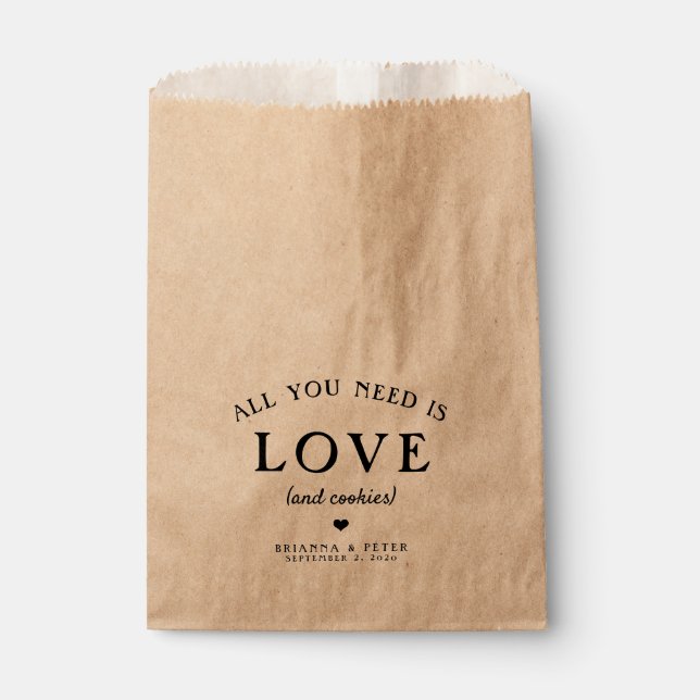 All You Need Is Love Wedding Favour Bags (Front)