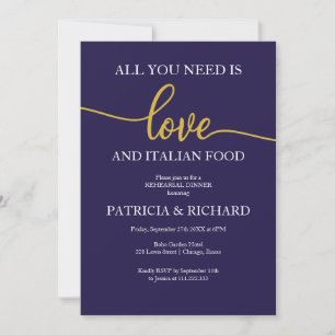 All You Need Is Love Wedding Rehearsal Dinner Invitation