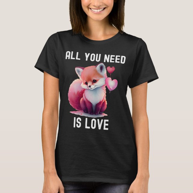 All you need is love with heart Owl Valentine's Da T-Shirt (Front)
