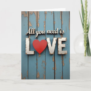 All You Need Is Love Wood Card