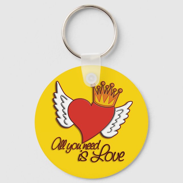 All You Need Is Love | yellow Key Ring (Front)