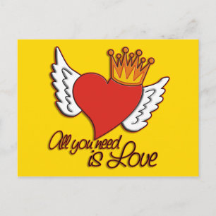 All You Need Is Love   yellow Postcard