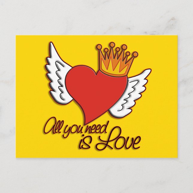 All You Need Is Love | yellow Postcard (Front)
