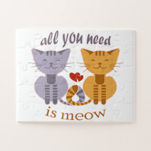 All you need is meow Valentine cats Jigsaw Puzzle