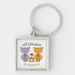All you need is meow Valentine cats Key Ring