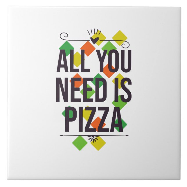 All you need is pizza ceramic tile (Front)