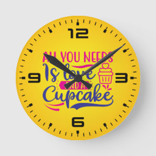 All You Needs is Love And Cupcake-67518 Round Clock