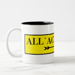 All'Accademia, Venice, Italian Street Sign Two-Tone Coffee Mug