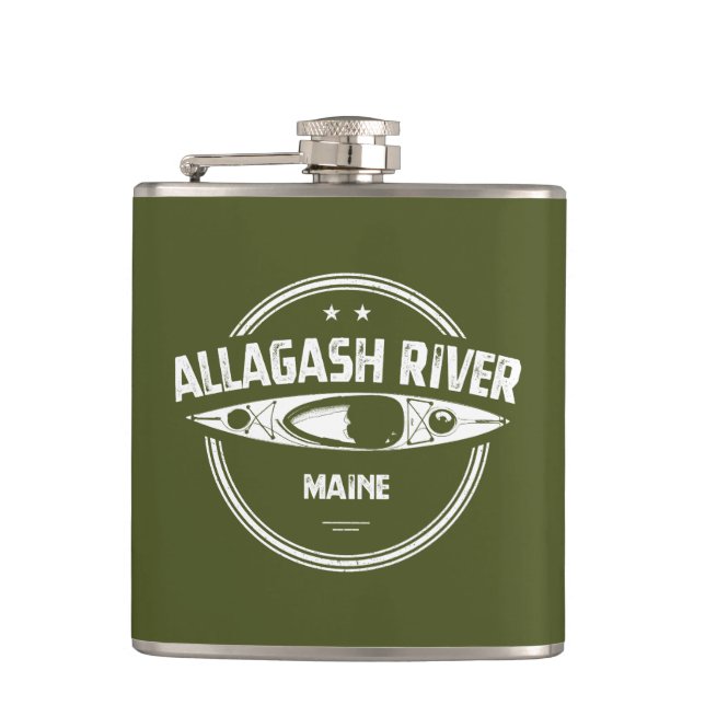 Allagash River Maine Kayak Hip Flask (Front)