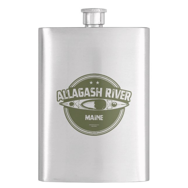 Allagash River Maine Kayak Hip Flask (Front)