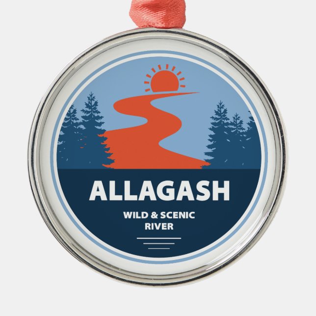 Allagash Wild And Scenic River Maine Metal Ornament (Front)